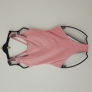 Aerie Gingham Stripes One Piece Crossed Back Swimsuit M Box12